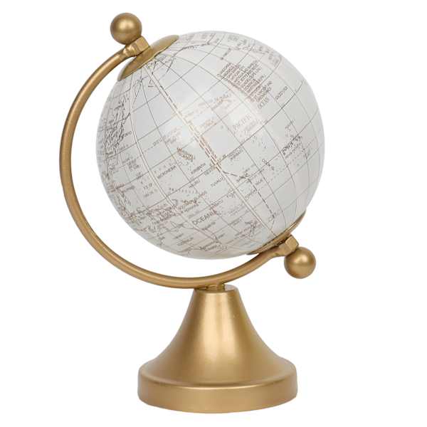 at home White & Gold Globe 6"
