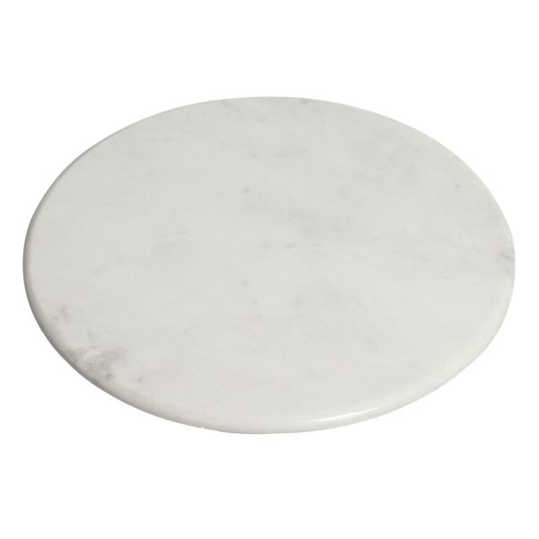 at home White Marbled Round Serving Board 14"