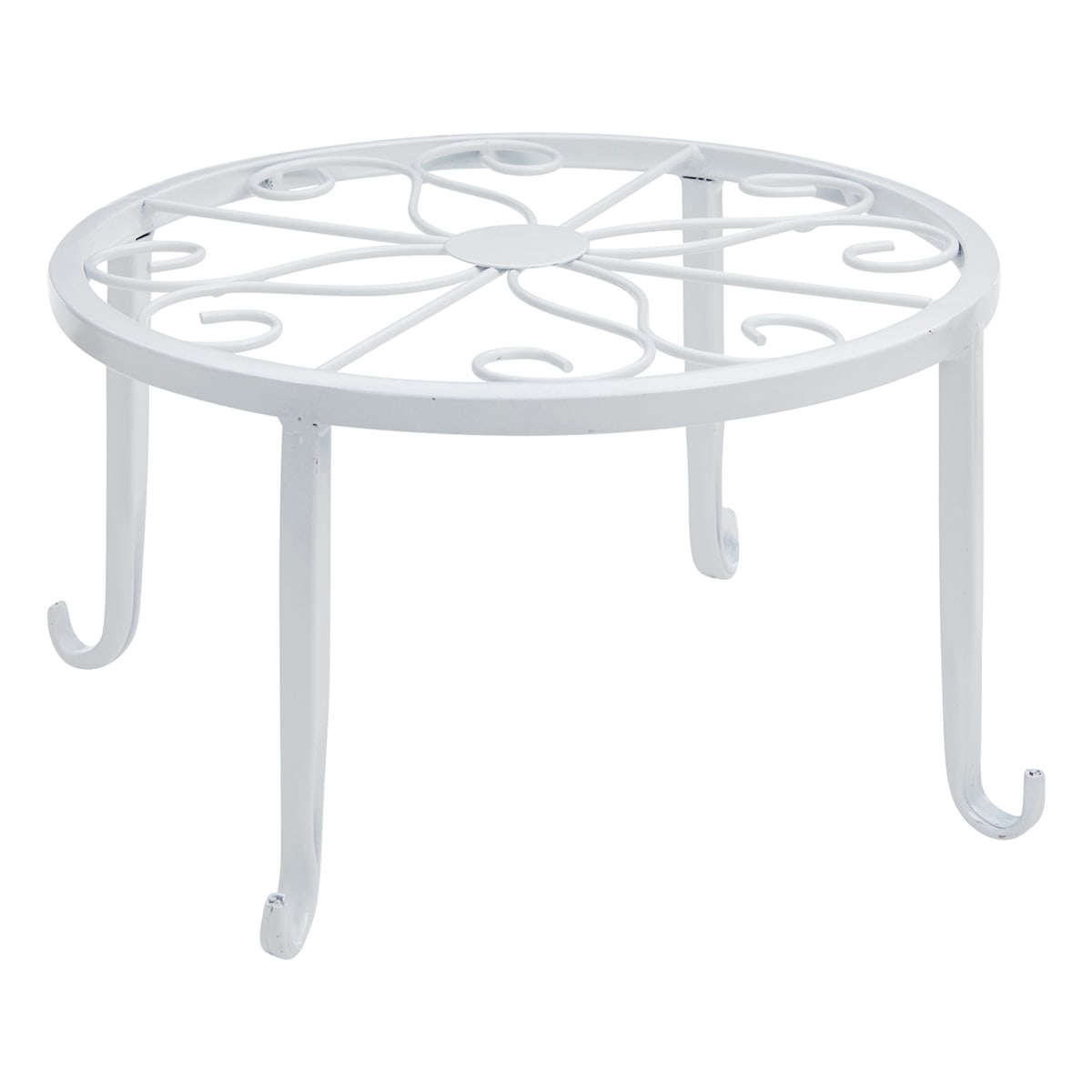 At Home White Metal Star Plant Stand Medium