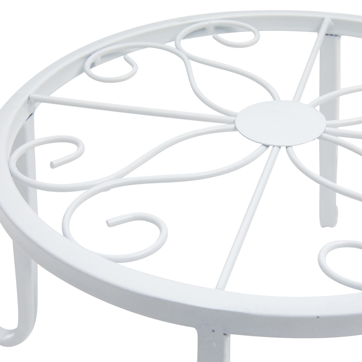 At Home White Metal Star Plant Stand Medium