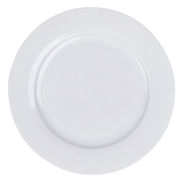 at home White Porcelain Rimmed Dinner Plate 10.5"