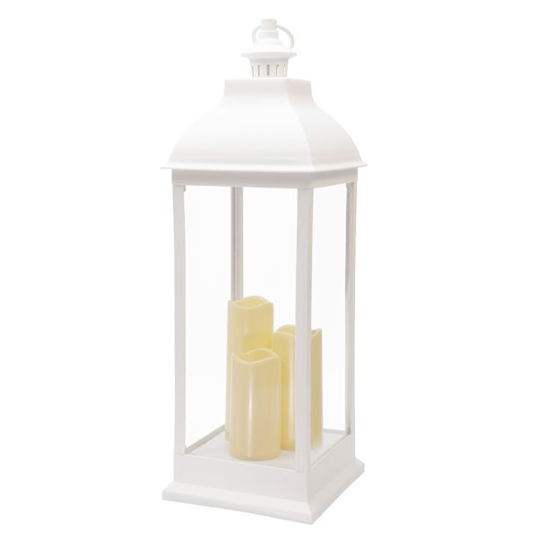 at home White Pre-Lit LED Floor Lantern 28"