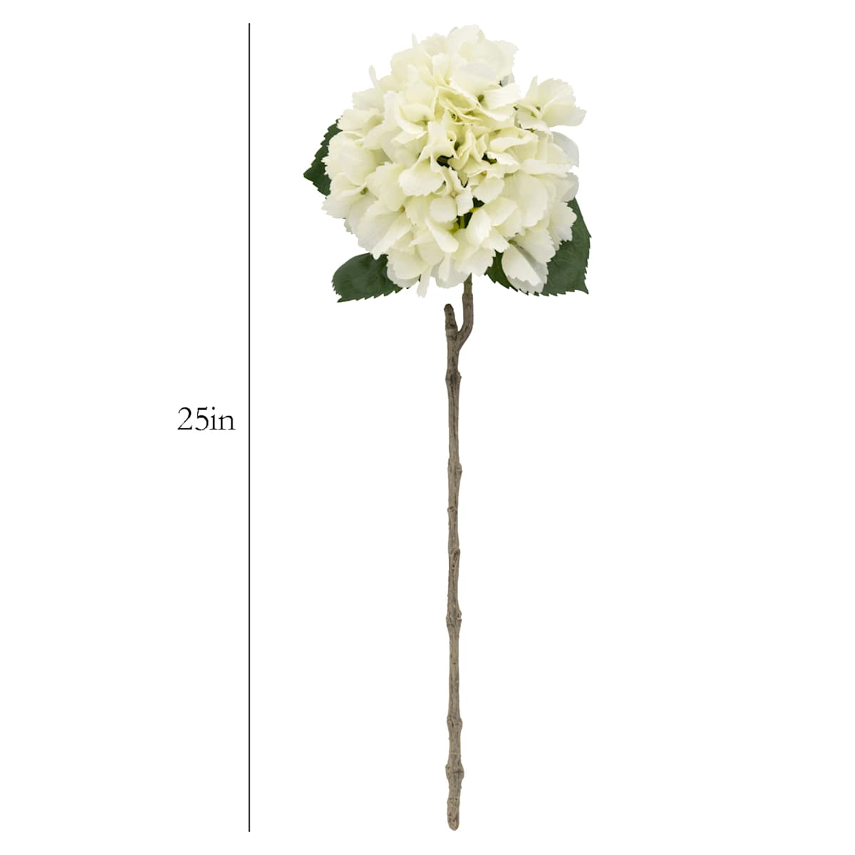 At Home White Real-Feel Hydrangea Stem 25"