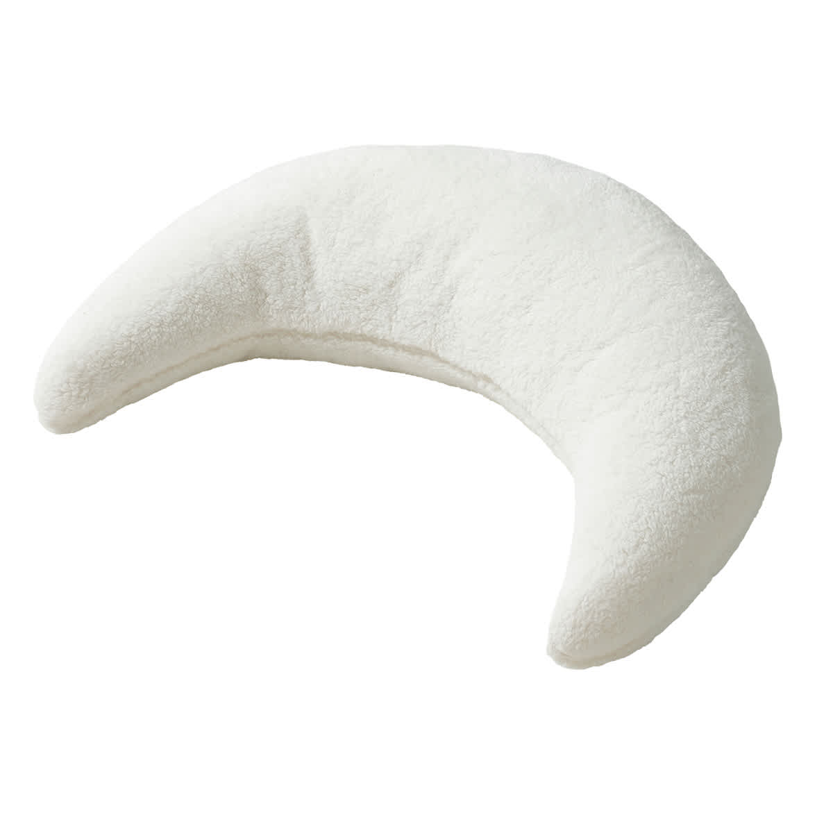 At Home White Sherpa Moon Shaped Throw Pillow