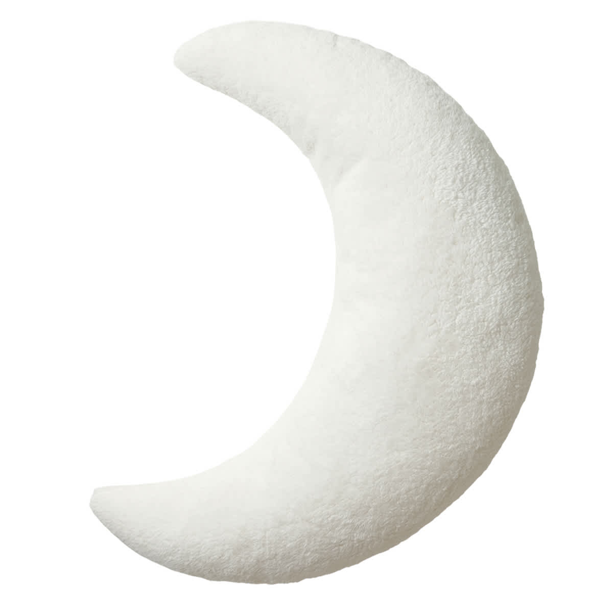 At Home White Sherpa Moon Shaped Throw Pillow