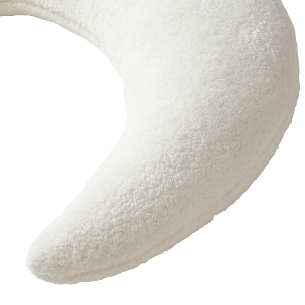 At Home White Sherpa Moon Shaped Throw Pillow