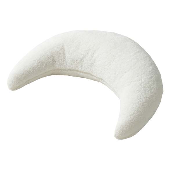 at home White Sherpa Moon Shaped Throw Pillow