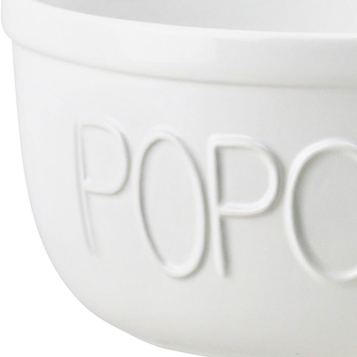 At Home White Stoneware Popcorn Bowl