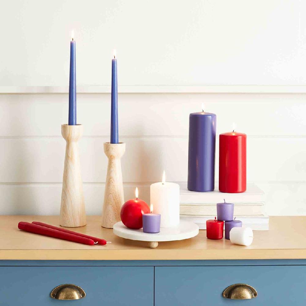 At Home White Unscented Overdip Pillar Candle 4"