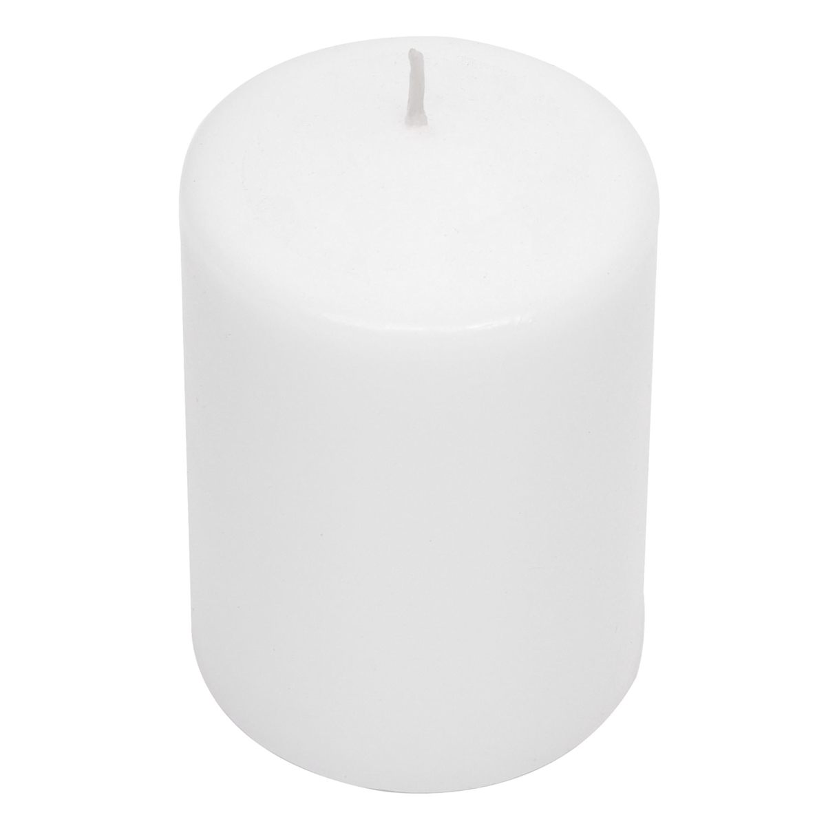 At Home White Unscented Overdip Pillar Candle 4"