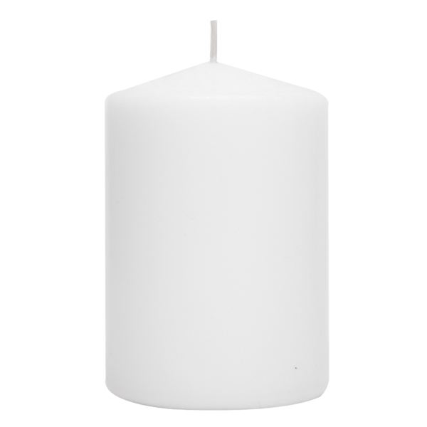 at home White Unscented Overdip Pillar Candle 4"