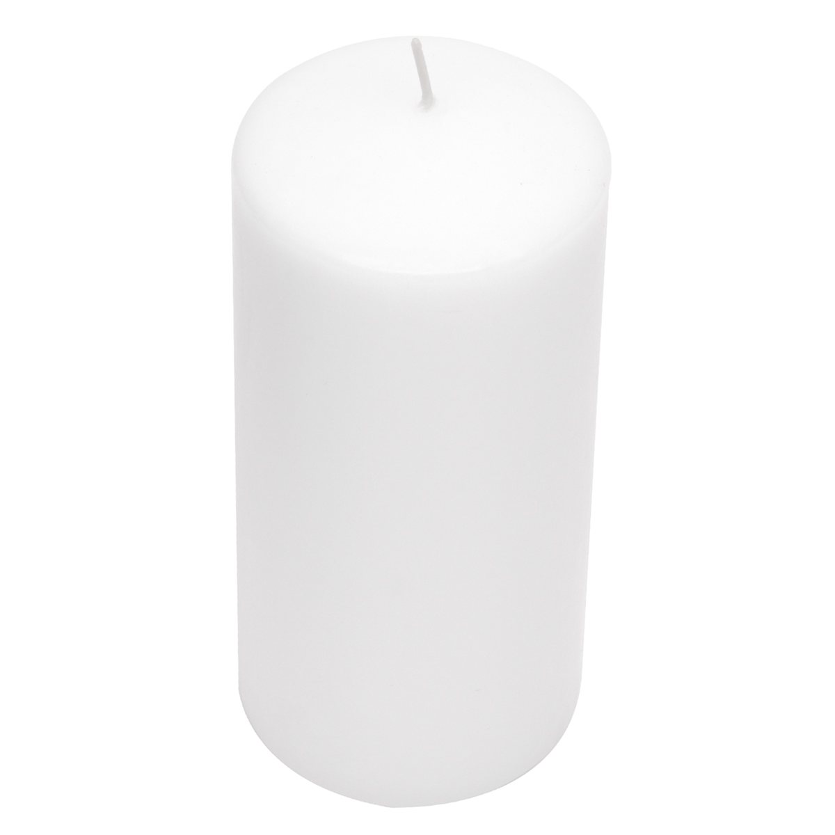 At Home White Unscented Overdip Pillar Candle 6"