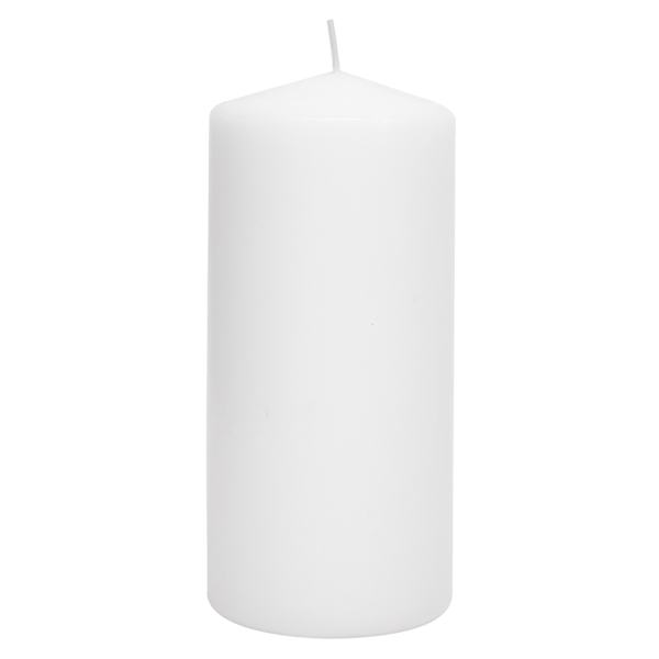 at home White Unscented Overdip Pillar Candle 6"