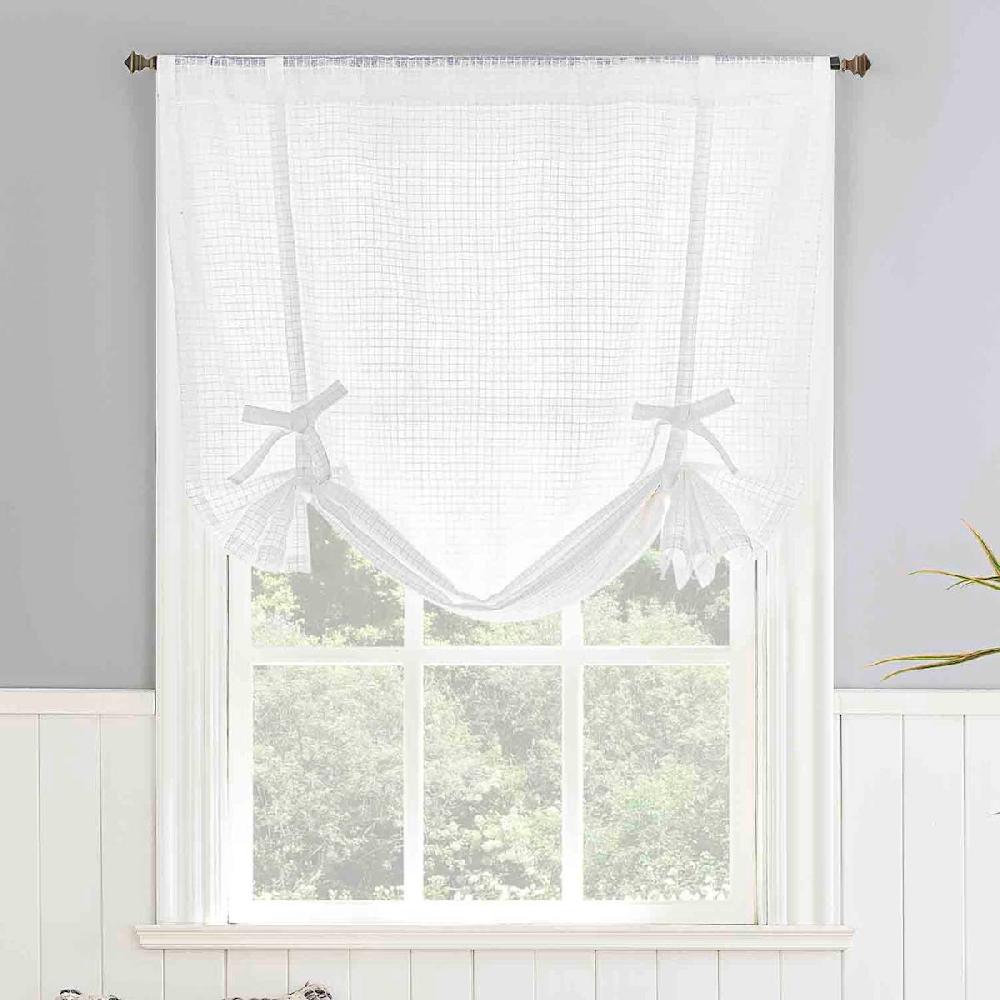 At Home Wilton White Small Curtain Panel 63"
