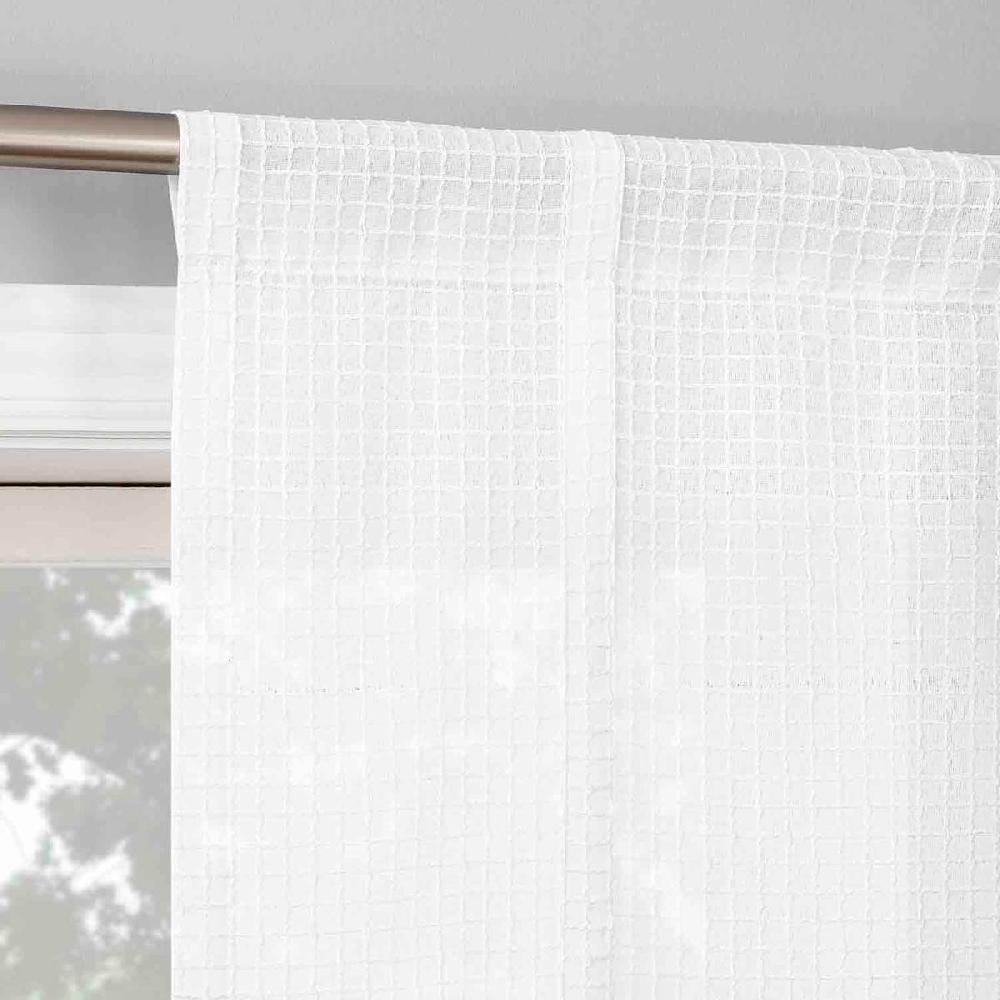 At Home Wilton White Small Curtain Panel 63"