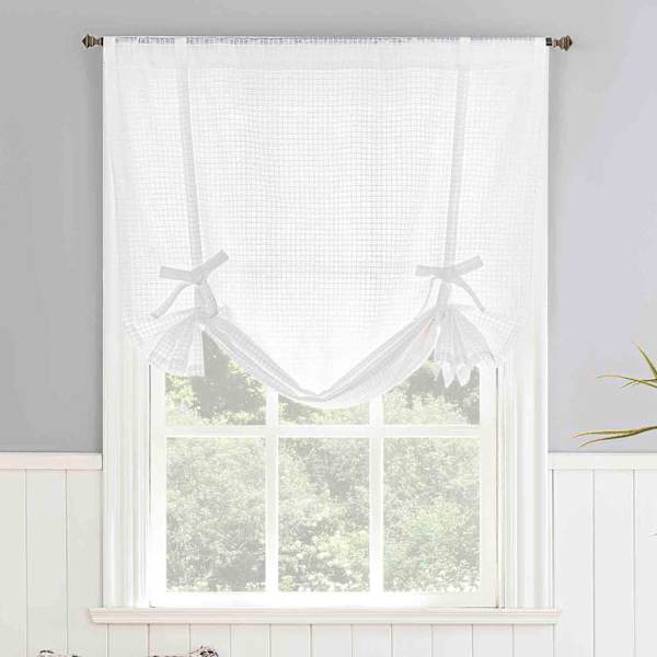 at home Wilton White Small Curtain Panel 63"