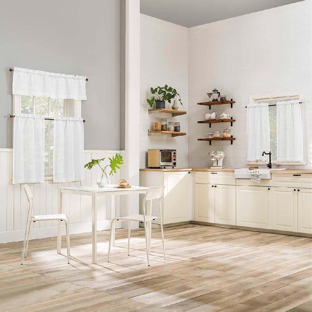 At Home Wilton White Small Curtain Valance 54"