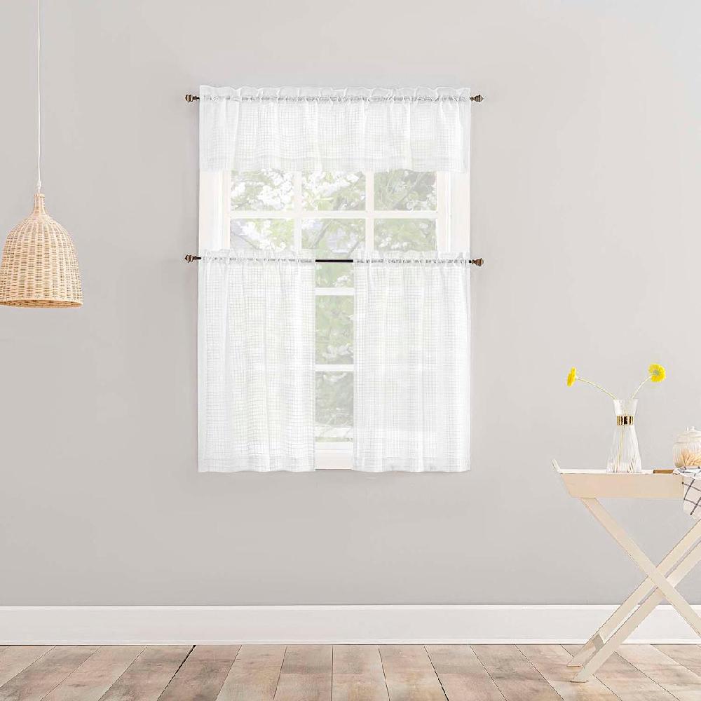 At Home Wilton White Small Curtain Valance 54"