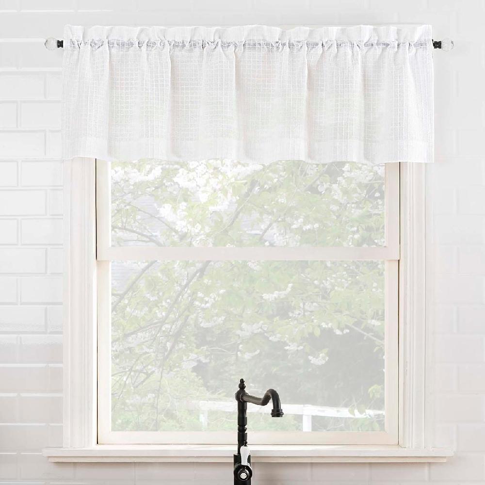 At Home Wilton White Small Curtain Valance 54"