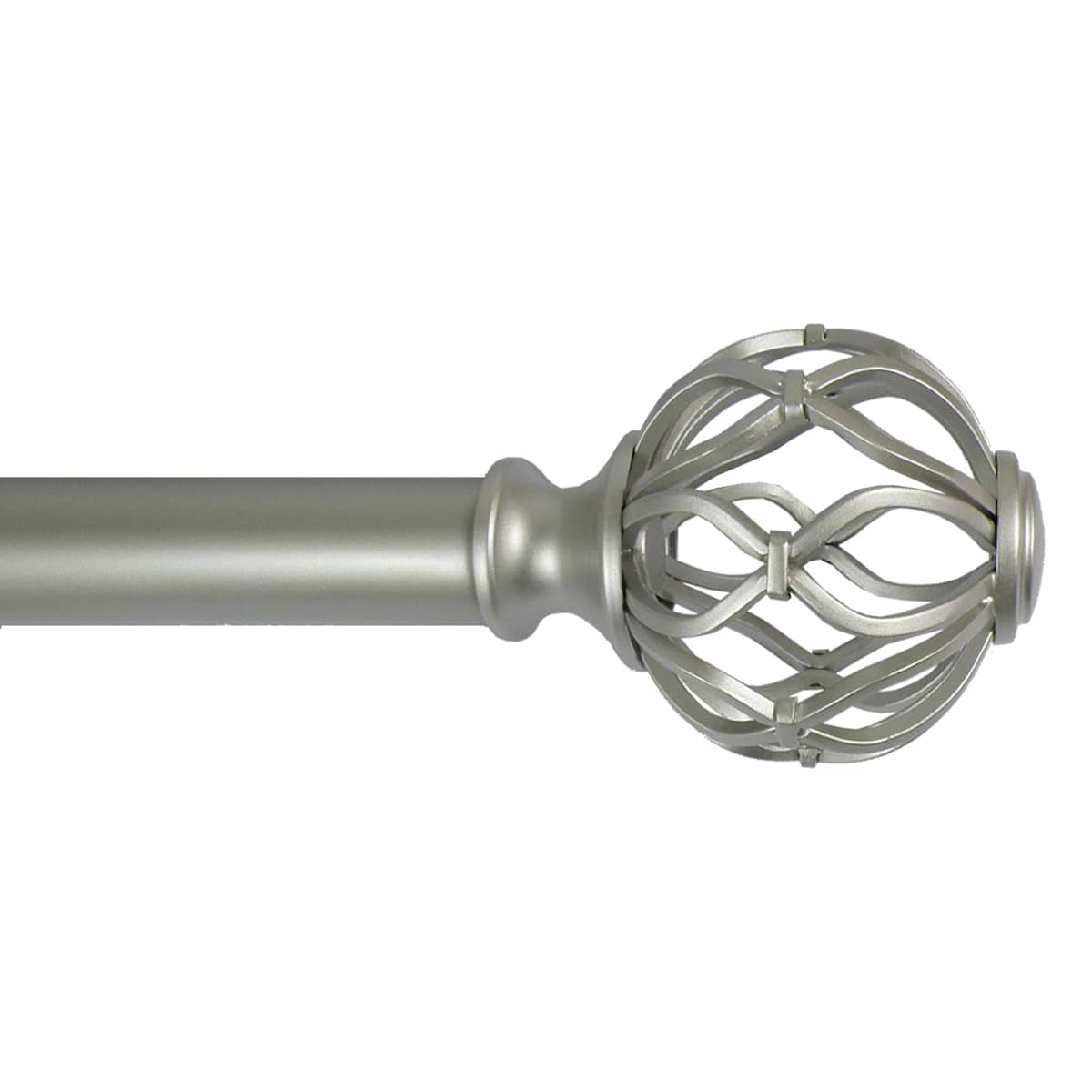 At Home Winslow 1" Nickel Cage Curtain Rod 18-36"
