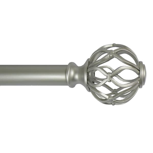 at home Winslow 1" Nickel Cage Curtain Rod 36-72"
