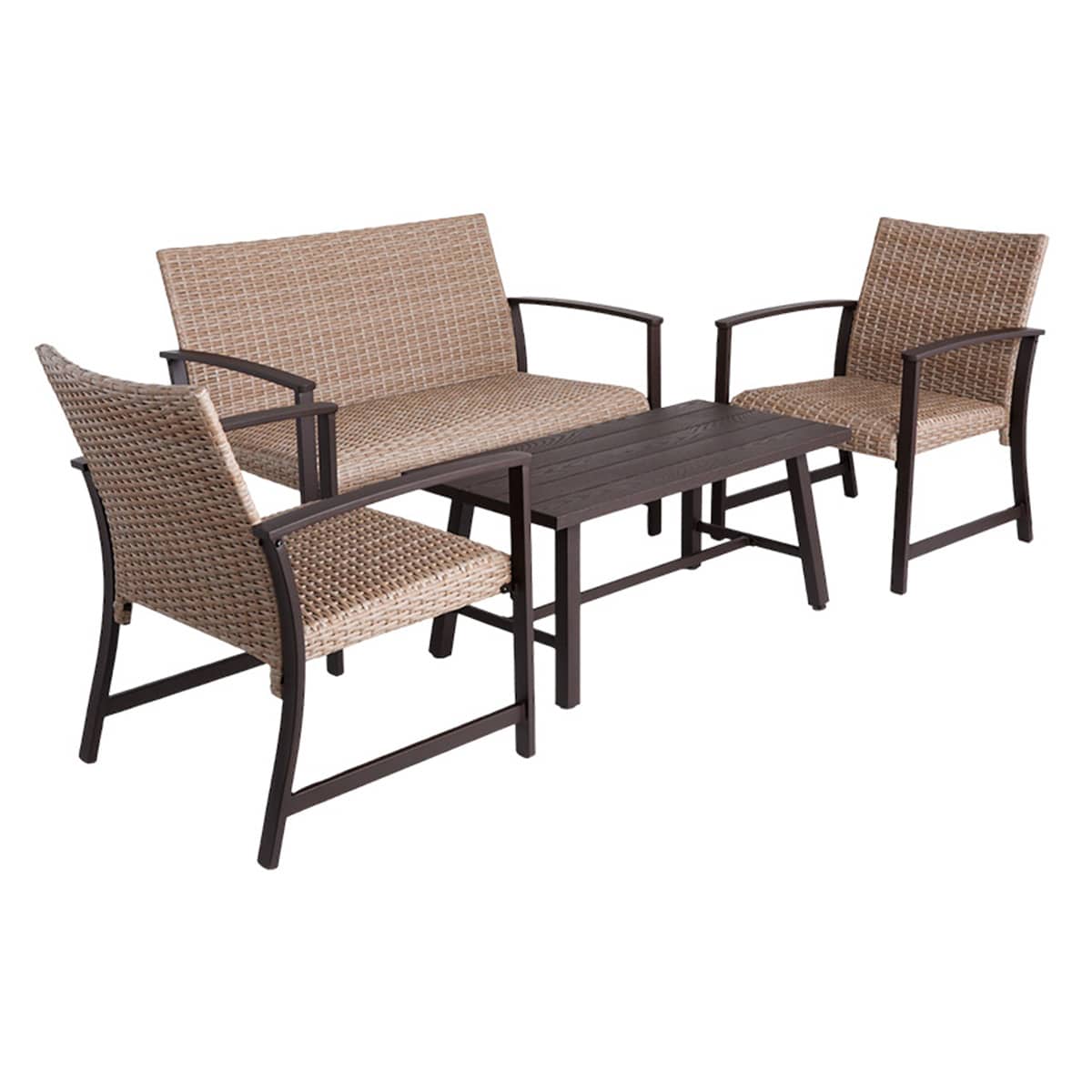 At Home Winslow 4-Piece Seating Patio Set Brown
