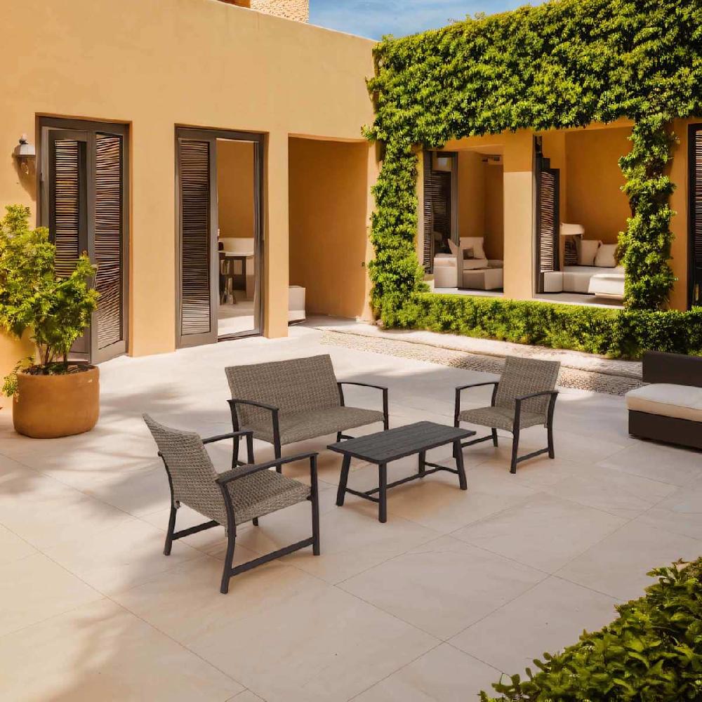 At Home Winslow 4-Piece Seating Patio Set Brown