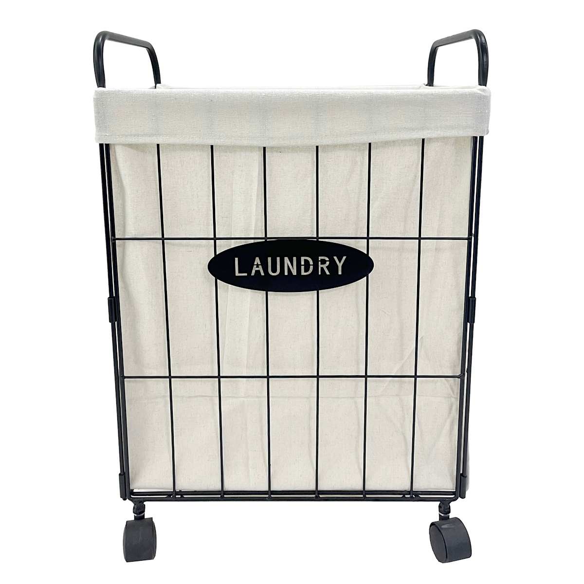 At Home Wire Hamper With Wheels