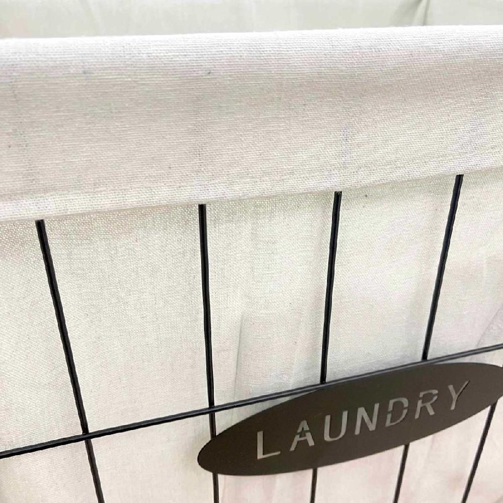 At Home Wire Hamper With Wheels