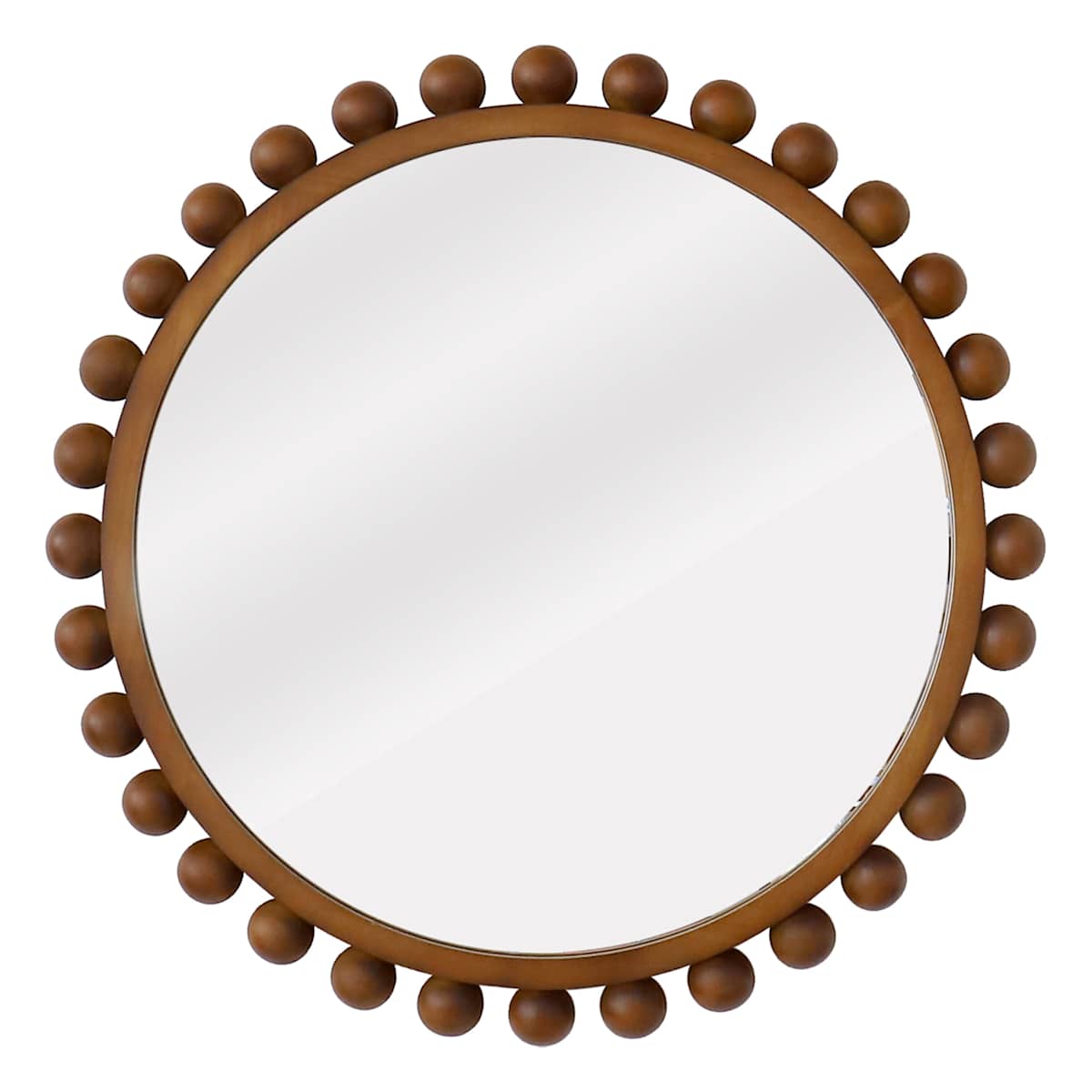 At Home Wood Beaded Wall Mirror 30"