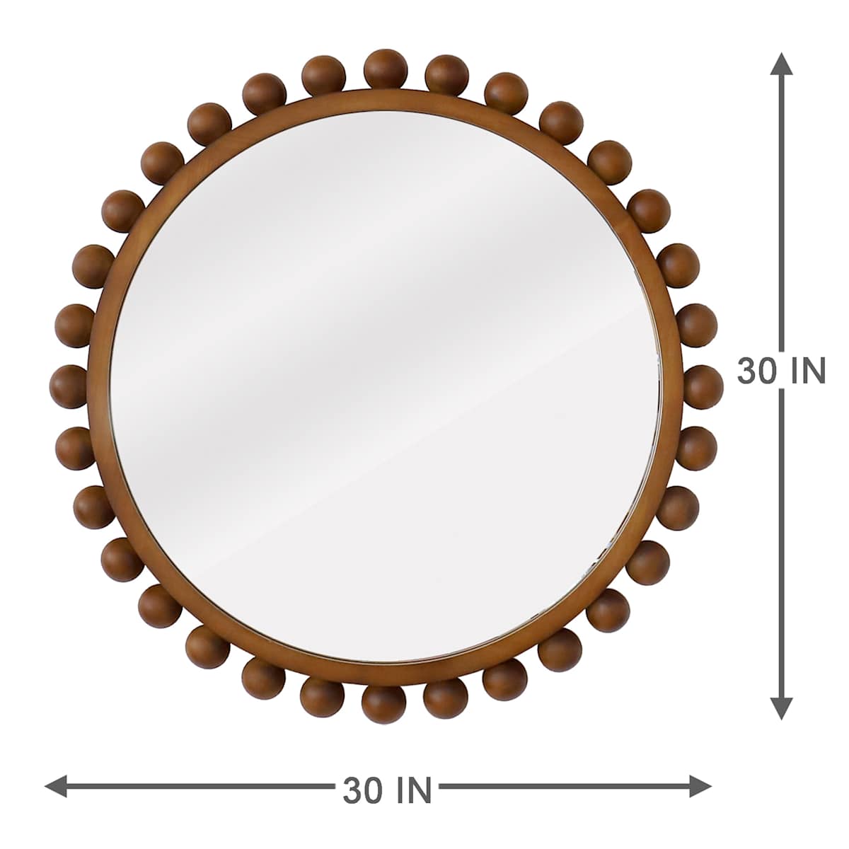 At Home Wood Beaded Wall Mirror 30"