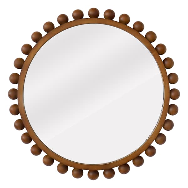 at home Wood Beaded Wall Mirror 30"