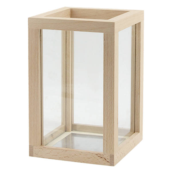 at home Wood Lantern 8.3"