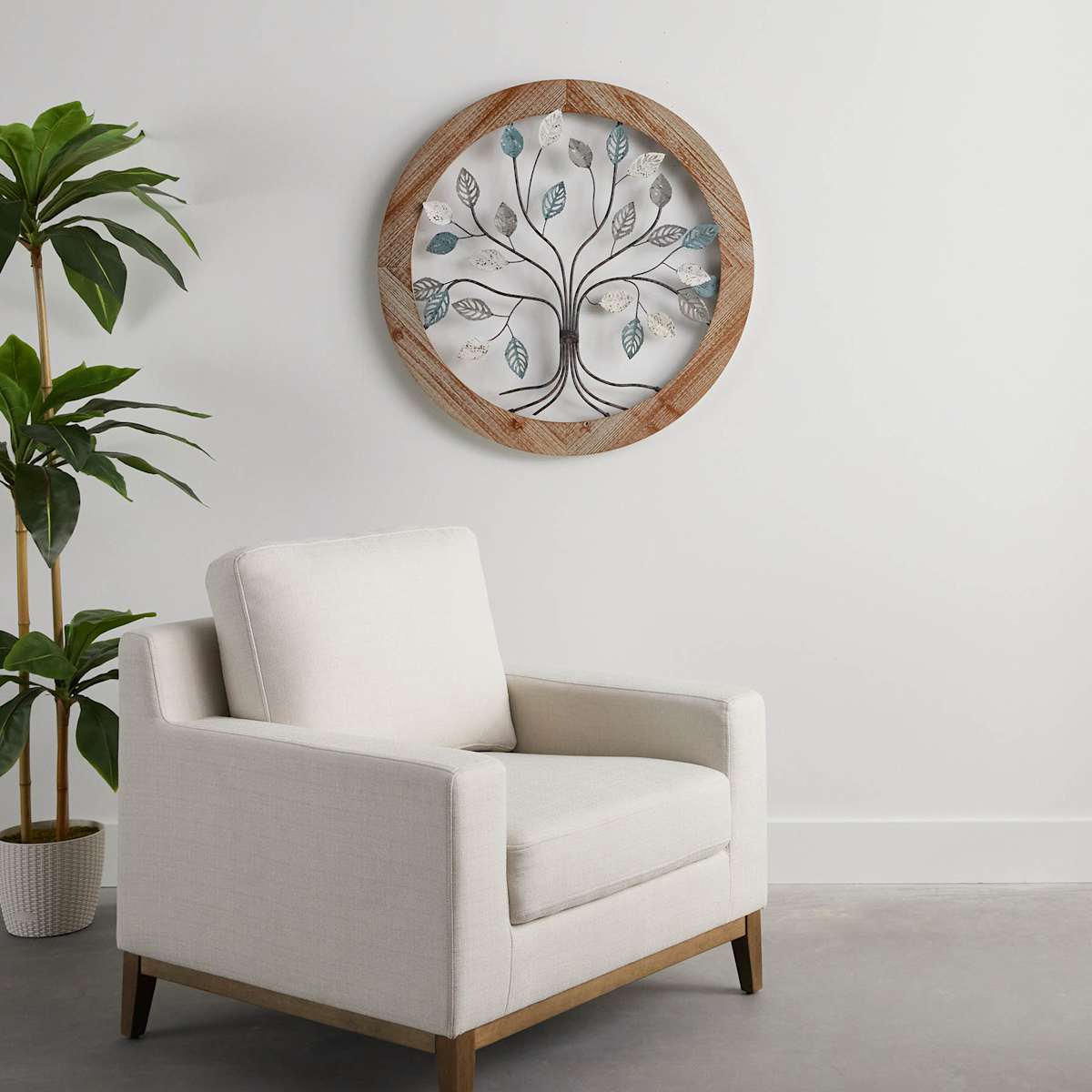 At Home Wood & Metal Tree Wall Art 34"