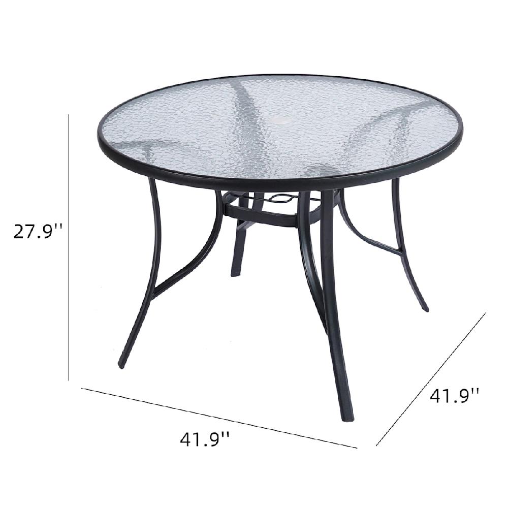At Home Woodhill Round Patio Dining Table Black