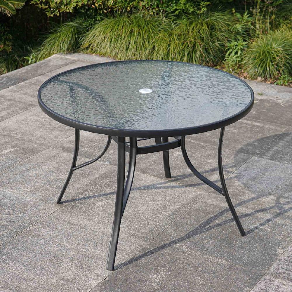 At Home Woodhill Round Patio Dining Table Black