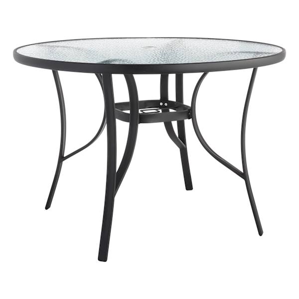 at home Woodhill Round Patio Dining Table Black