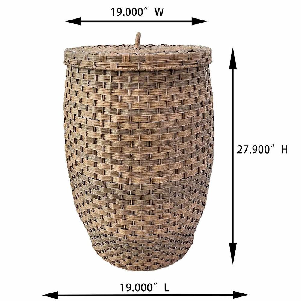 At Home Woven Oval Hamper With Lid