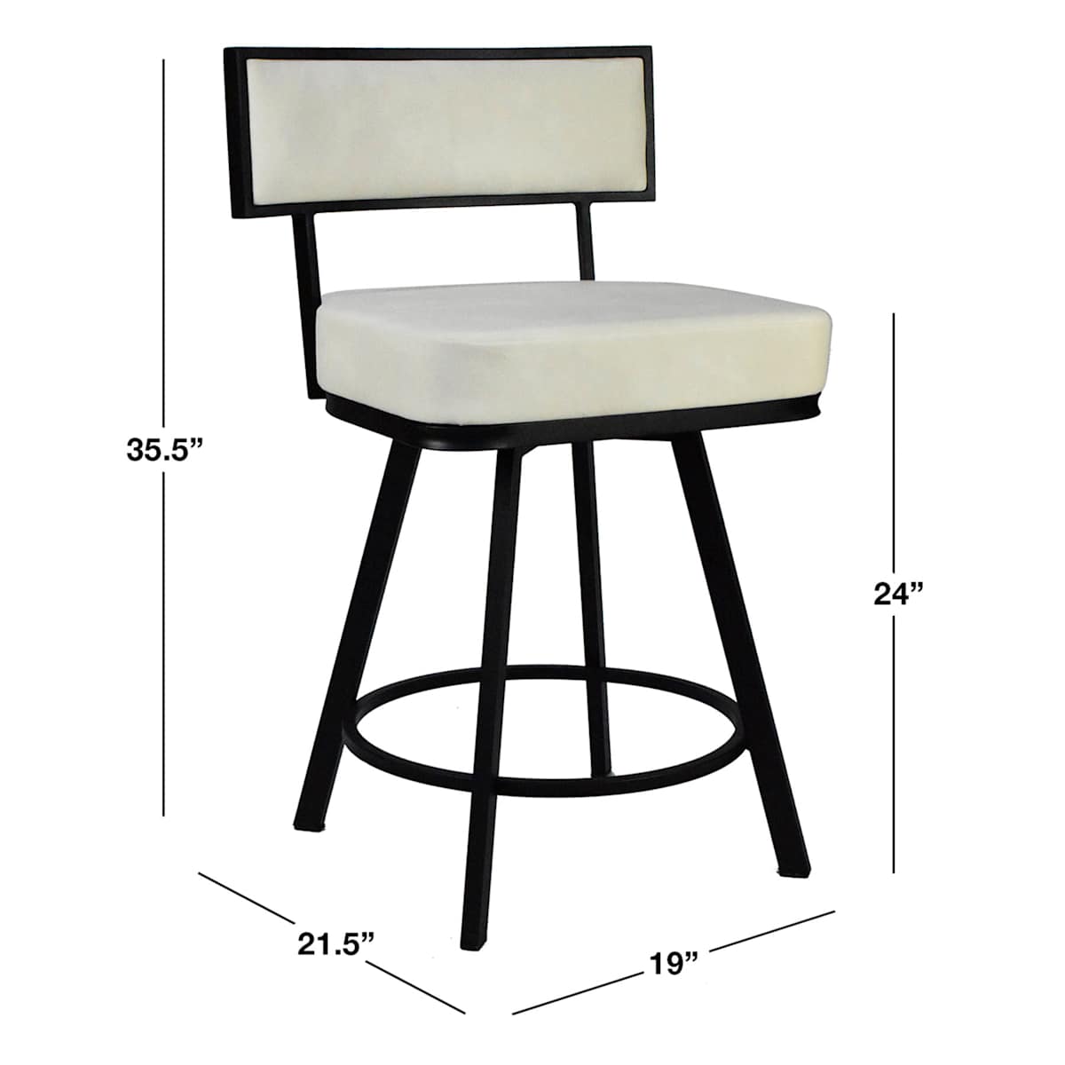 At Home Zack Counter Stool Ivory