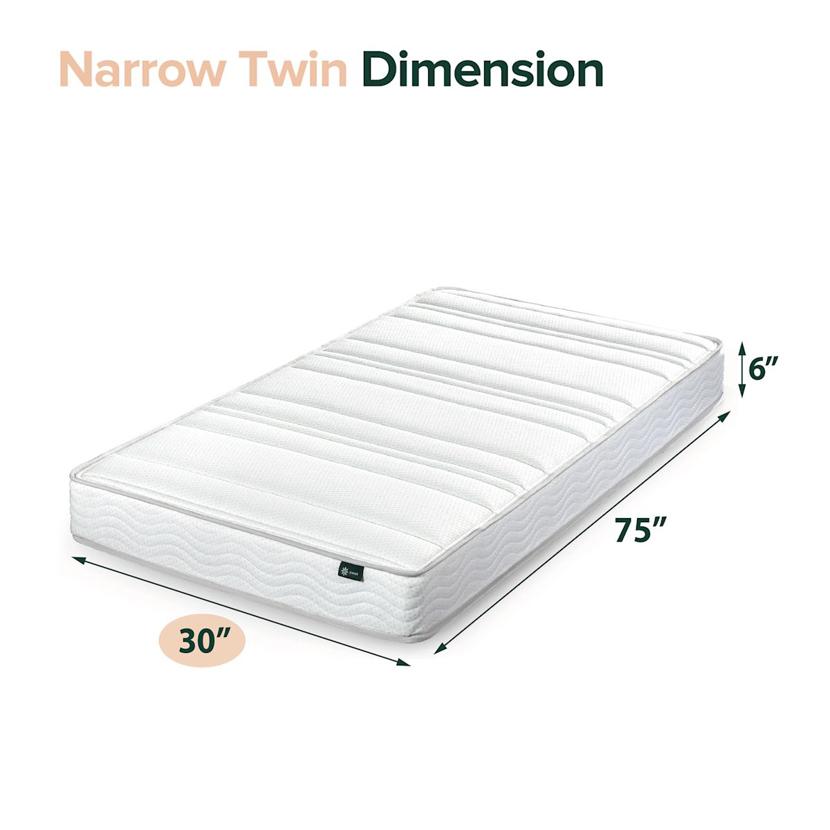 At Home Zinus Innerspring Twin Boxed Mattress 6"