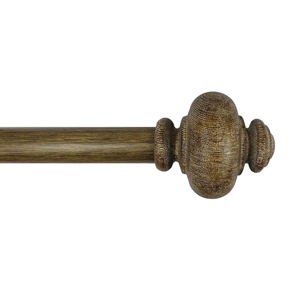 At Home Atlanta 1" Wood Finish Urn Style Curtain Rod 36-72"