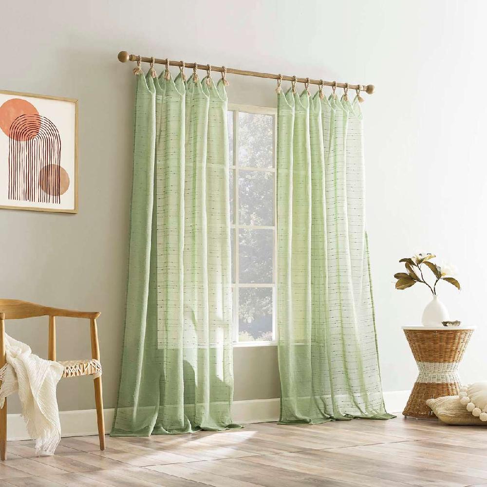 At Home Augusta Moss Sheer Loop Tab Curtain Panel 84"