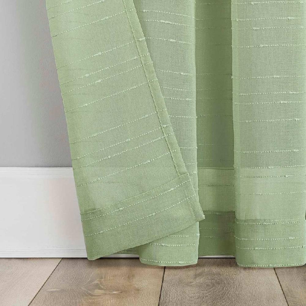 At Home Augusta Moss Sheer Loop Tab Curtain Panel 84"