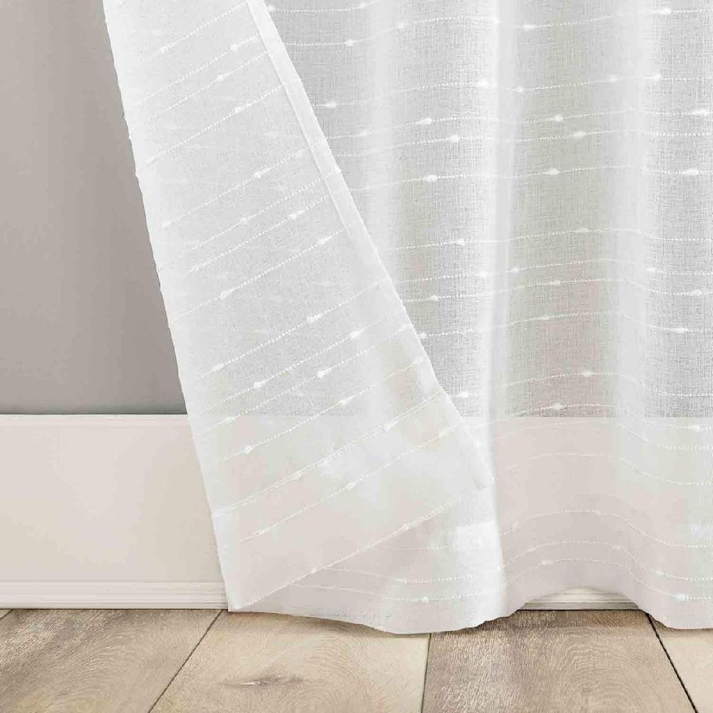 At Home Augusta White Sheer Loop Tab Curtain Panel 84"