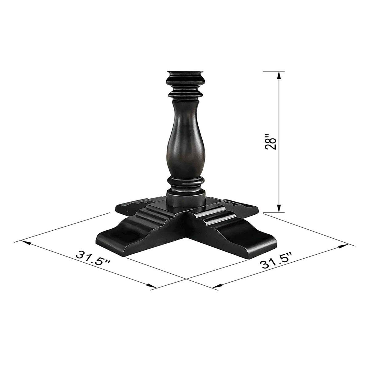 At Home Ava Black Dining Table Base (Table Top Sold Separately)