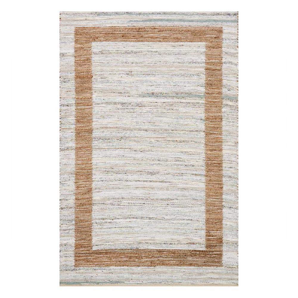At Home (B312) Henning Hand Woven Cotton & Jute Ivory Chindi Area Rug 8x10
