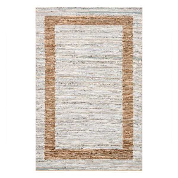 at home (B312) Henning Hand Woven Cotton & Jute Ivory Chindi Area Rug 8x10