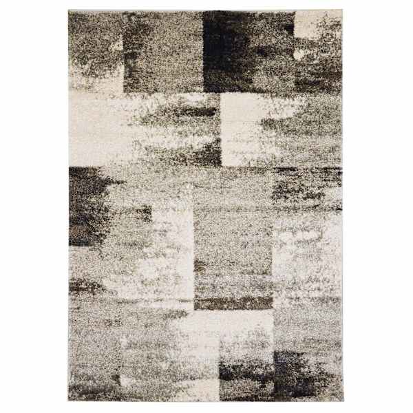 at home (B501) Ivory & Grey Abstract Block Area Rug 8x10
