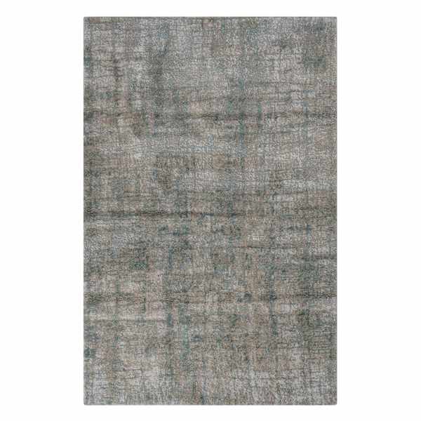 at home (B570) Ivory Grey & Blue Modern Grid Design Area Rug 8x10