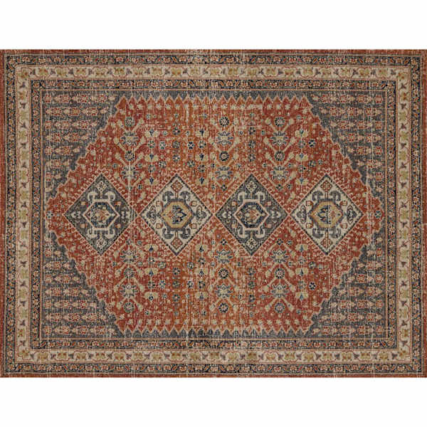 at home (B619) Dayton Red & Rust Diamond Design Area Rug 8x10